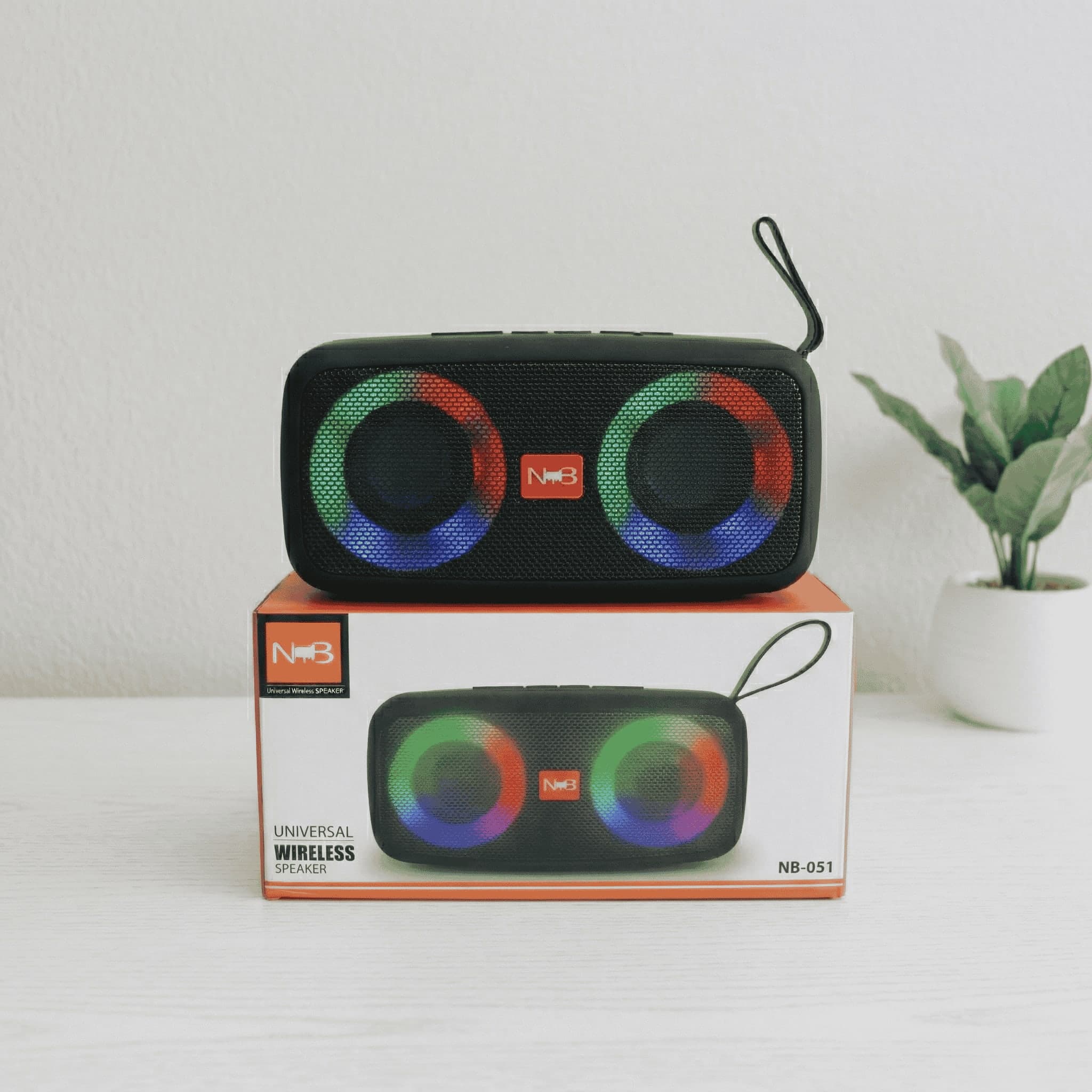 NB-051 Portable Bluetooth 5.2 Wireless Speaker with RGB Light, FM Radio, Super Bass