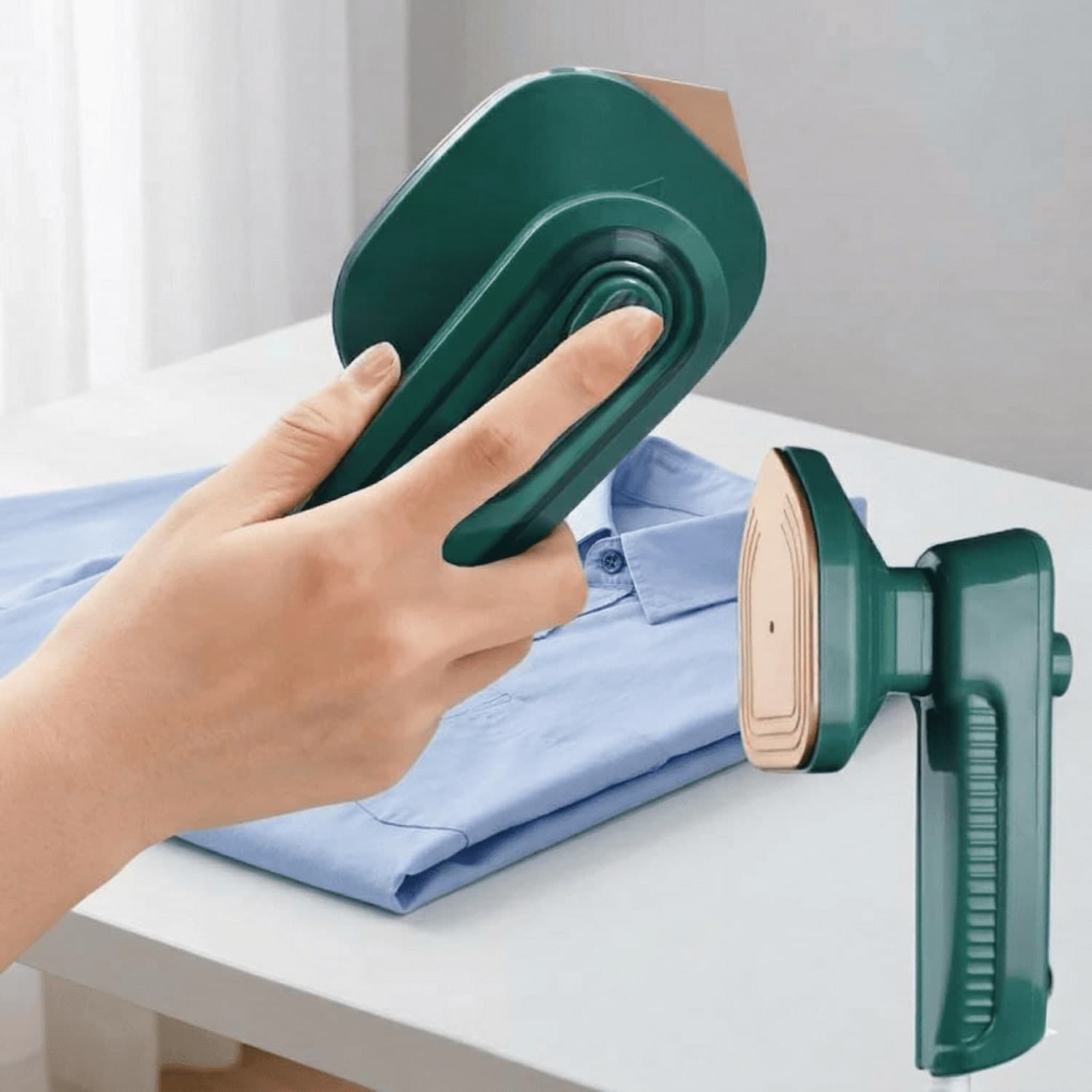 Professional Mini Portable Steam Iron 30W Titanium Plate Dark Green Bangladesh