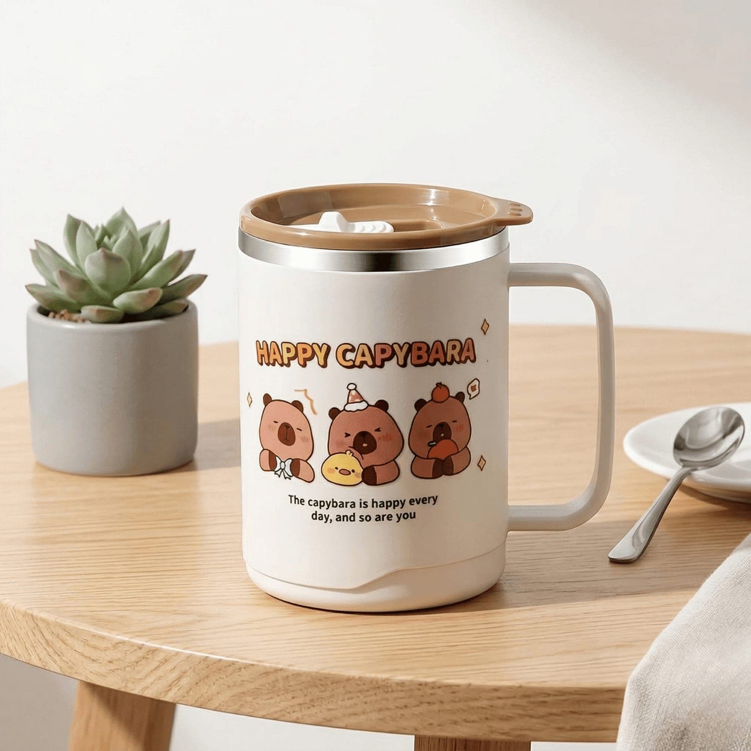 Happy Capybara Vacuum Insulated Stainless Steel Coffee Mug 410ml Bangladesh