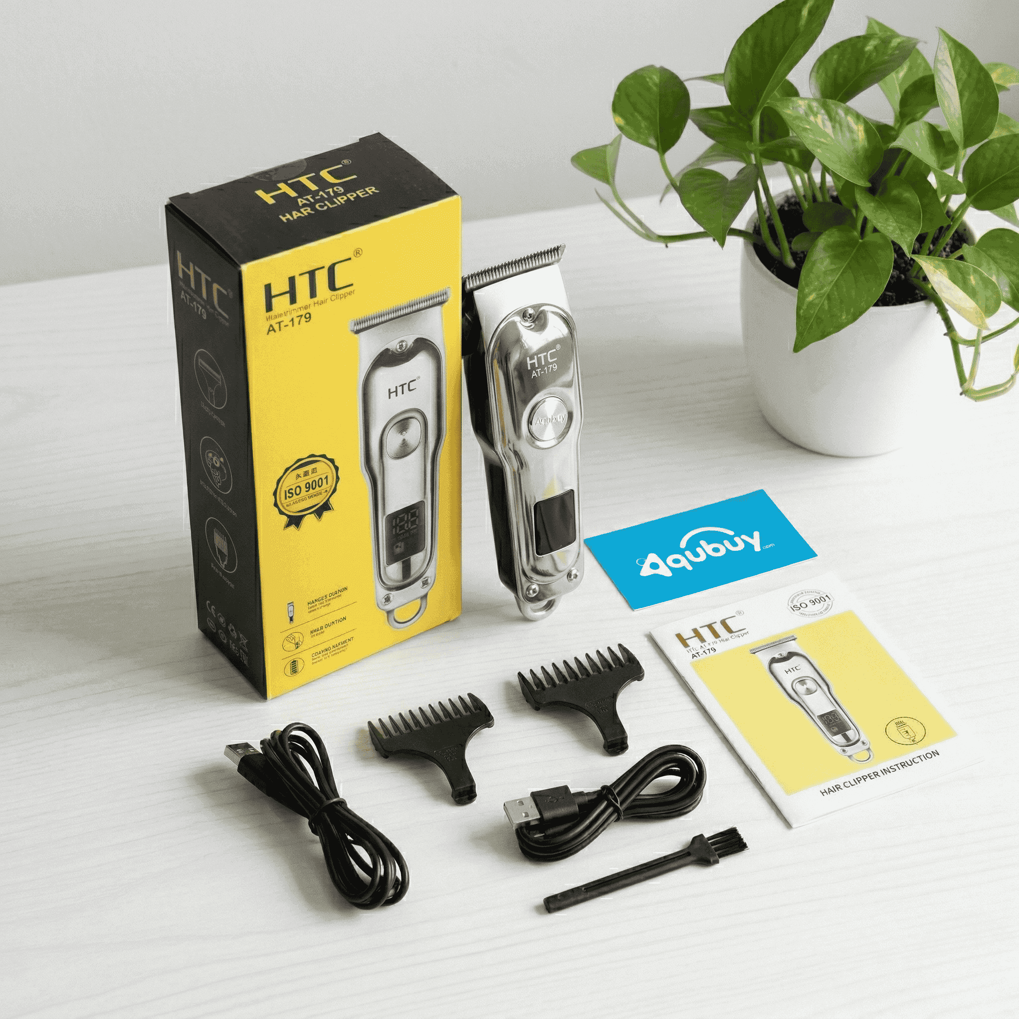 HTC AT-179 Rechargeable Hair & Beard Trimmer with LED Display