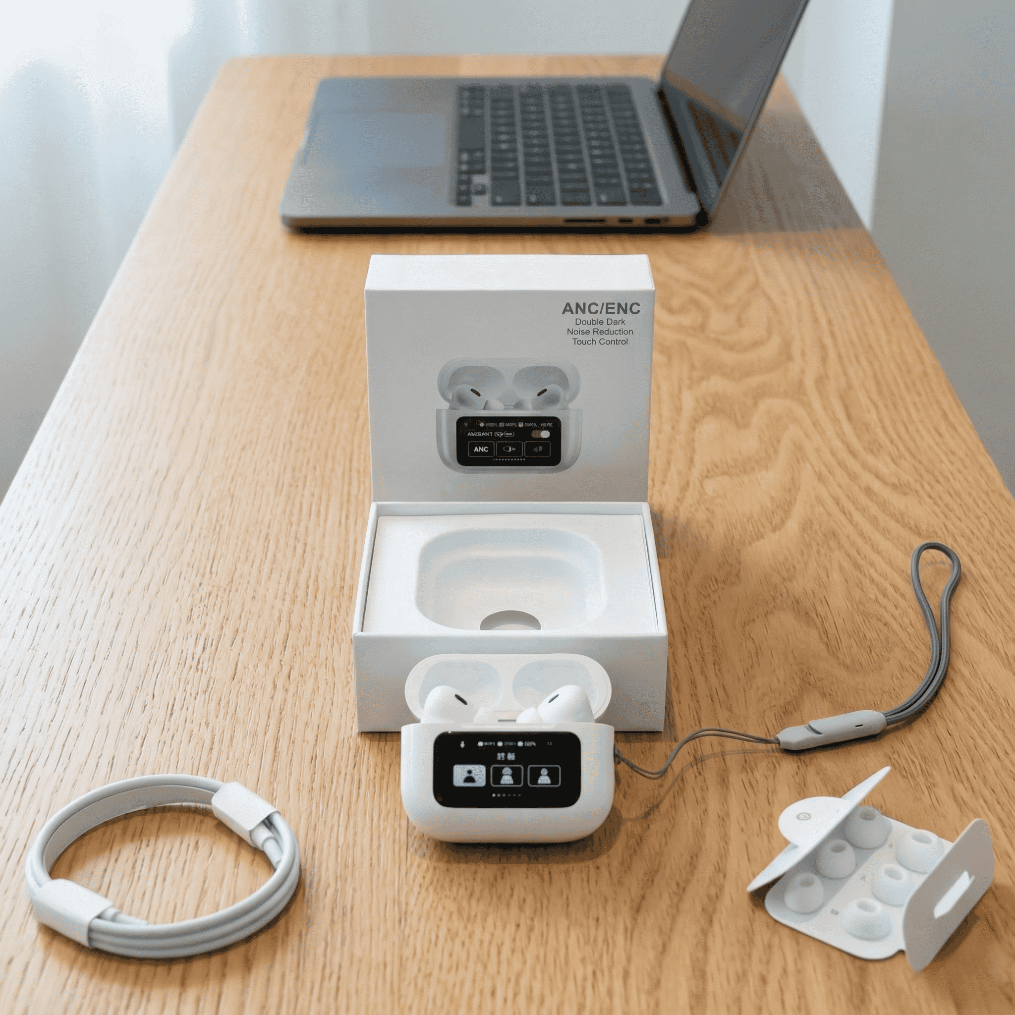 A9 Pro ANC টাচস্ক্রিন ওয়্যারলেস ইয়ারবাড LCD কেস — Aqubuy Bangladesh